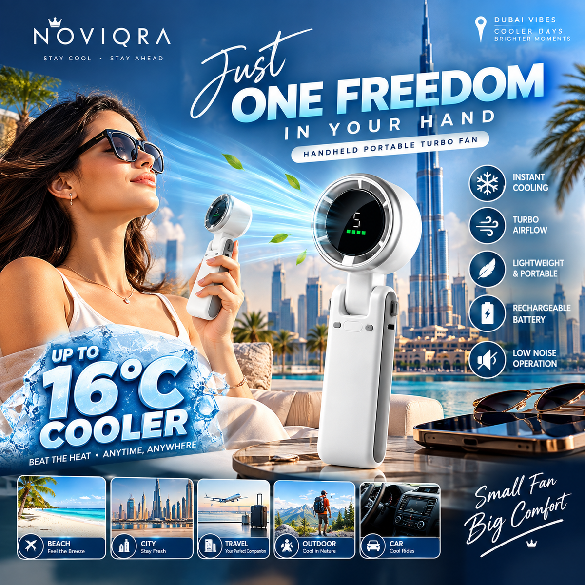 Meet the Handheld Portable Turbo Fan 🌪️ Noviqra