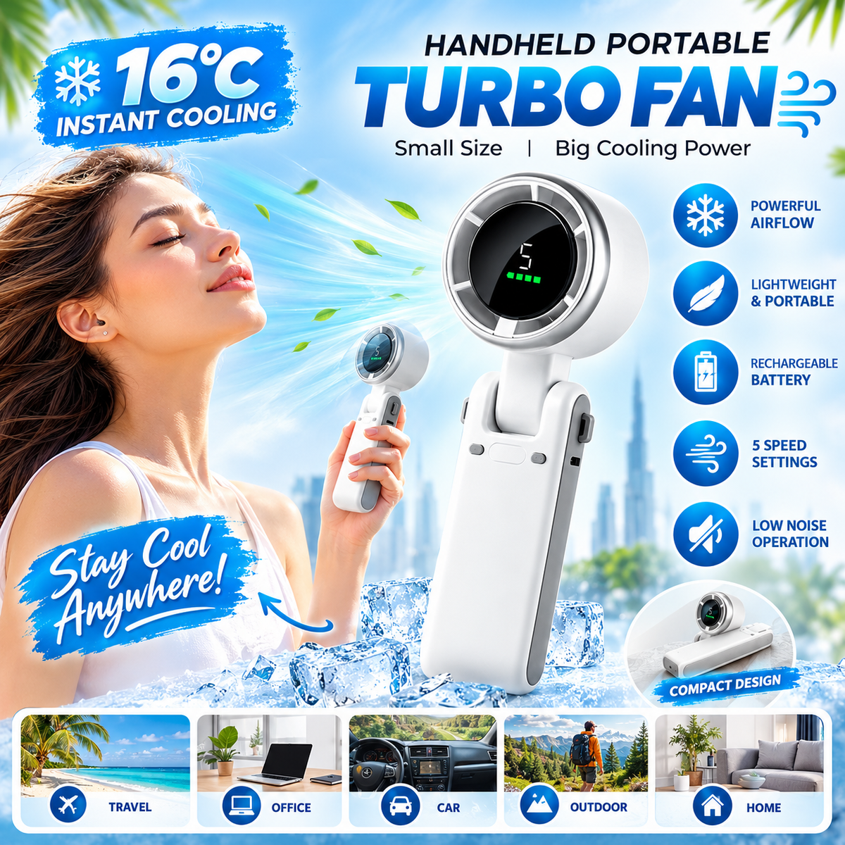 Meet the Handheld Portable Turbo Fan 🌪️ Noviqra